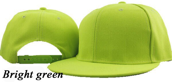 Mode Unisex Pure Kleur Platte Rand Dans Hoed Hiphop Hoeden hiphop Cap Blanco Baseball Caps Mannen Vrouwen Snapbacks Verstelbare: Bright green