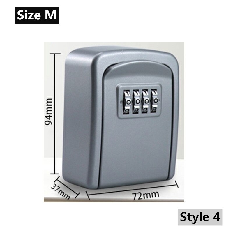 Wall Mount caja fuerte Key Storage Secret Box Organizer 4 Digit Combination Password Security Code Lock No Key Home Safe Box: Style 4