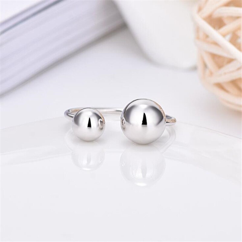 Bohemien Ethnischen 925 Sterling Silber Perlen Ball Ringe für Frauen Braut Hochzeit Jahrgang Finger Ringe Weihnachten