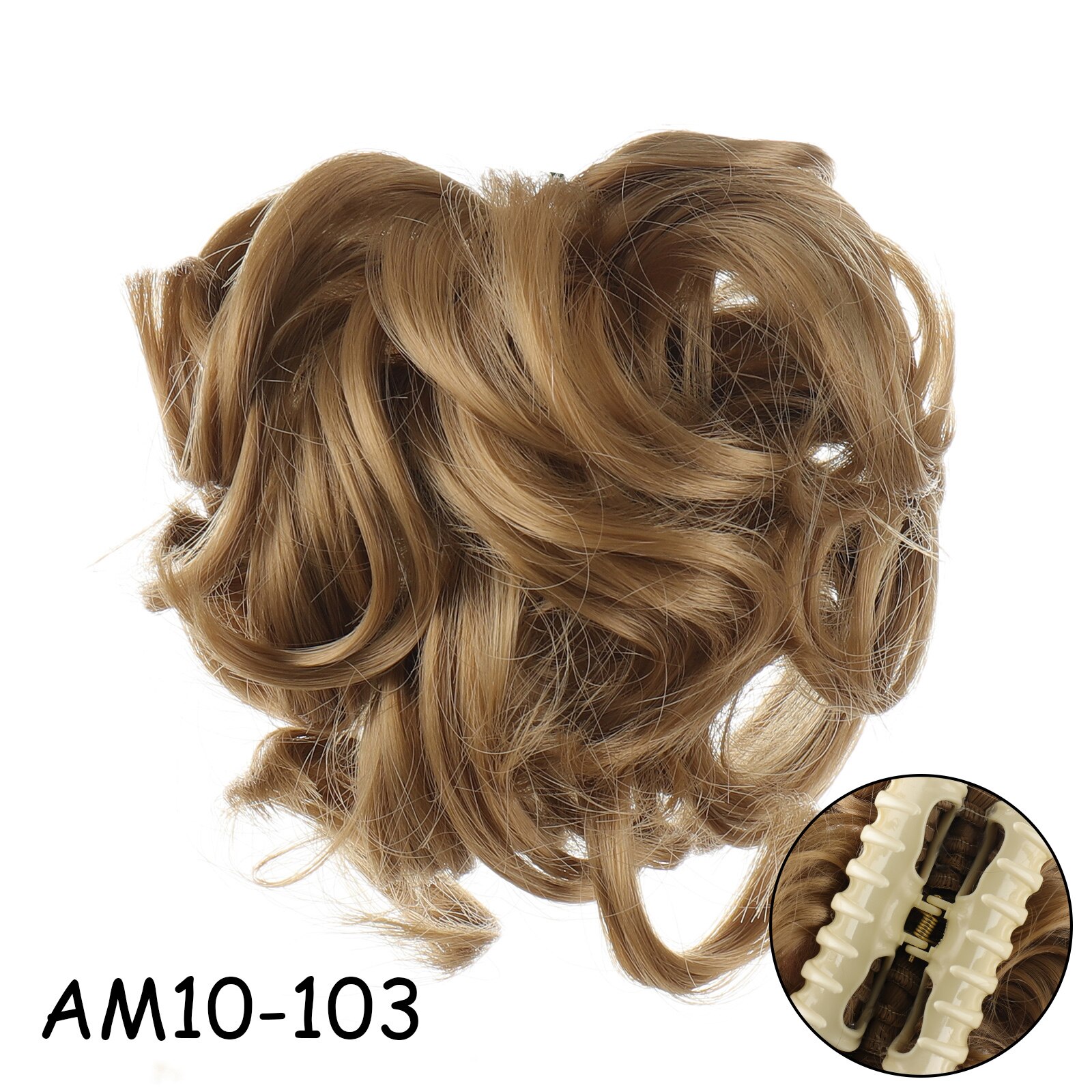 LVHAN Synthetic Curly Chignon Ombre Claw Hair Messy Buns Updo claw Clip In Hairpiece For Women's Hair Buns: AM10-103