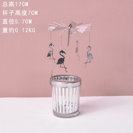 Spinning Rotating Metal Carousel Tea Light Candle Holder Lamp Christmas Candle Holder Decoration Decoration Candle: green