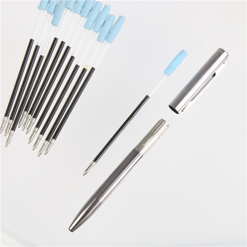 1 pièces Mini stylo à bille en métal rotatif stylo de poche stylo à bille Portable petit stylo à huile exquis bref
