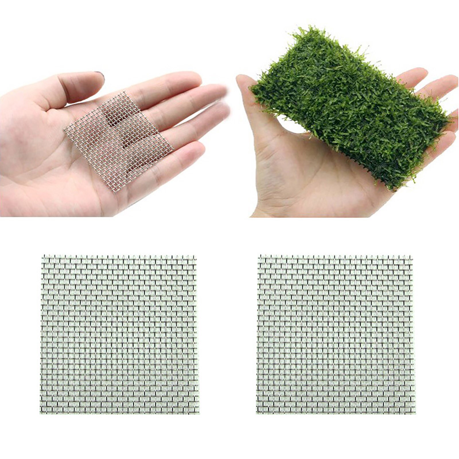 10Pcs Filters Aquarium Aquarium Koraal Moss Muur Roestvrij Staal Gaas Pad Planten Moss Netto Decor Gebruikt Voor plant Aquaria