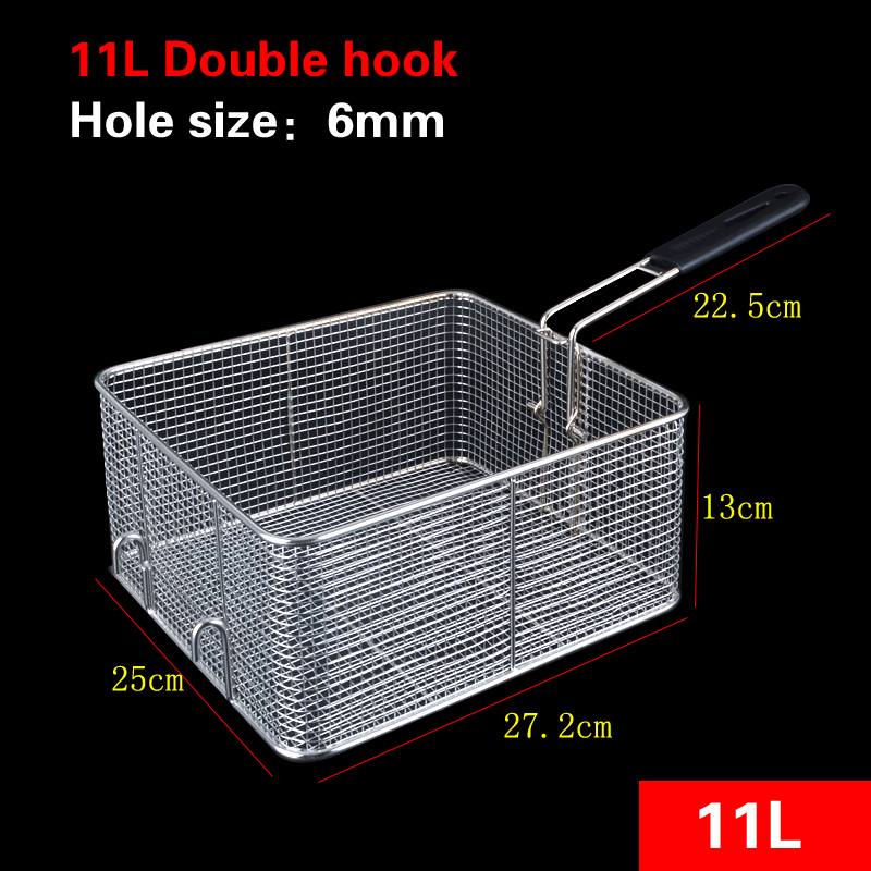 Stainless steel frying basket net French fries basket frying frame square oil control filter frying basket dense frying screen