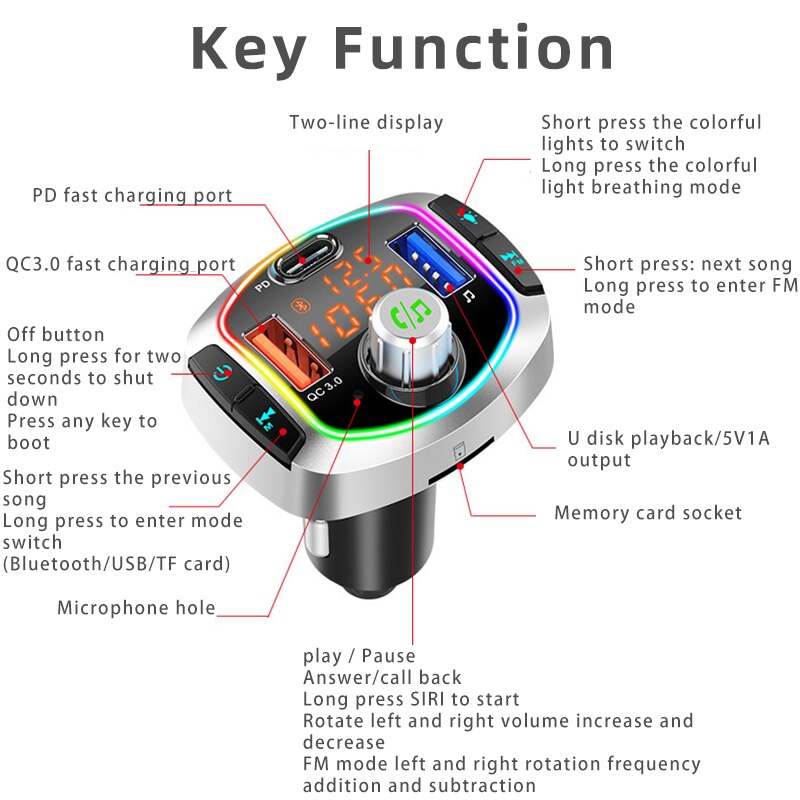 Exquisite Bluetooth Carkit Auto Accessoires Bluetooth Ontvanger Bluetooth Speaker Draadloze Carplay Auto Audio Manos Libres Coche: G