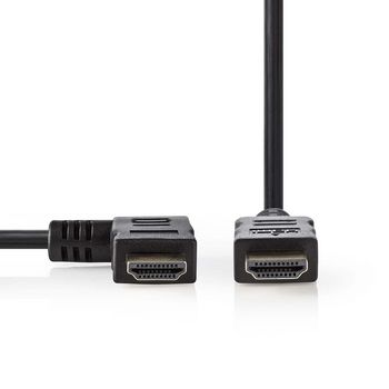 HDMI Kabel Hoge VelocitÃ met Ethernet Connector HDMI-HDMI Connector Met links hoek 10.0 m Zwart