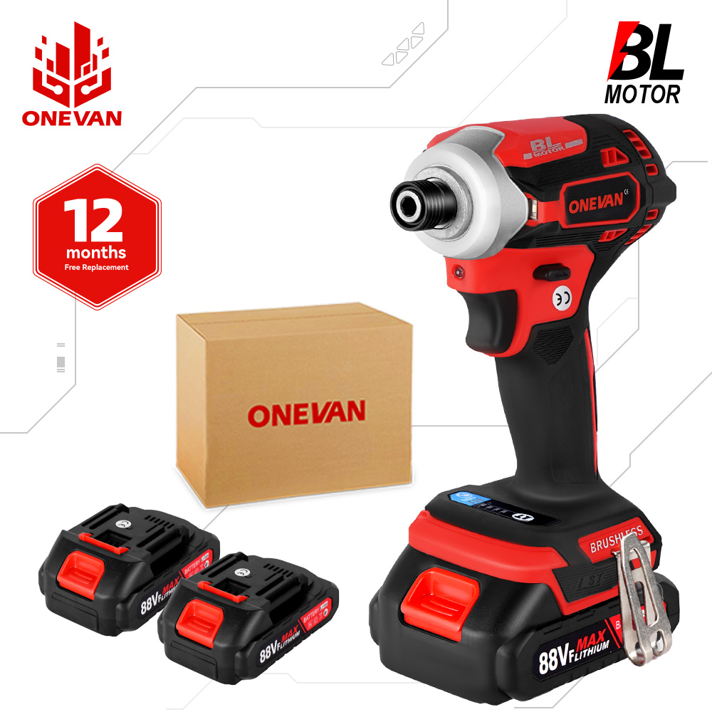 ONEVAN 588NM Cordless Electric Impact Brushless Wrench 5 Speed Screwdriver Power Tool 1/4" with 3 LED Light for Makita Battery
