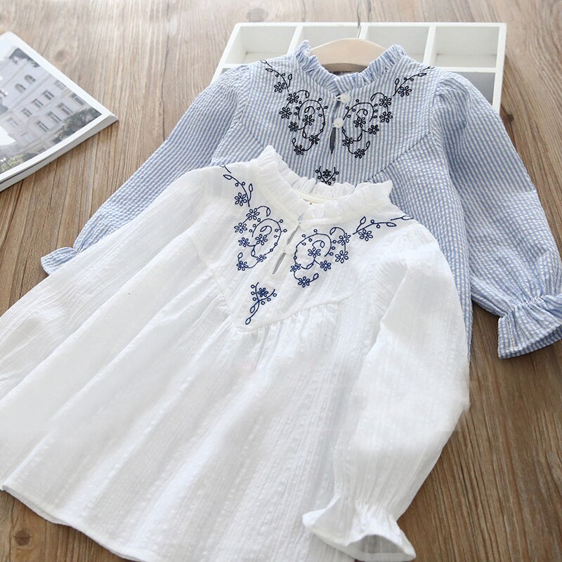 Bebis flickor blus vår höst barn skjorta långärmad småbarn blusar mysig volang flicka toppar barn kläder blomma randig