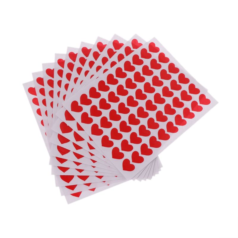 10 Sheets Heart Stickers Love Decorative Sticker Envelopes Cards Craft Scrapbooking Party Favors Prize Class Rewards: 15