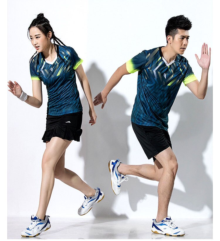 Tennis Shirts Women / Men , Badminton Shorts Shorts , Shirt tennis Male , Table tennis Shirts Skirts , Ping Pong T-Shirt Blue