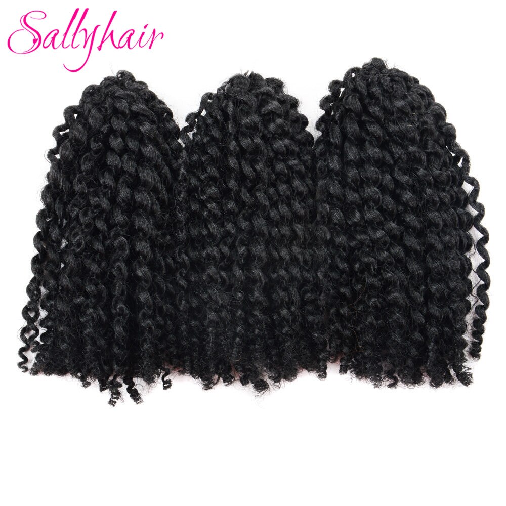 3 unids/set trenzas de ganchillo sintéticas Marley trenza Marlibob Ombre negro marrón púrpura rizado Crochet Jumbo trenzado extensiones de cabello