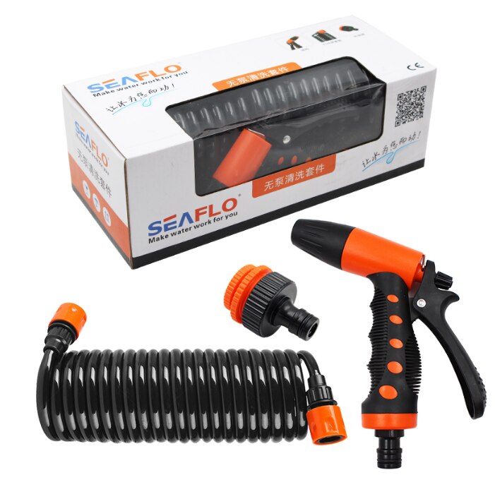 Hosecoil Washdown Systeem Kraan Cleaning Kit Waterpistool Zonder Pomp Kit Voor Marine Rv Boot Spuiten