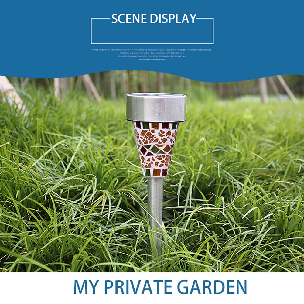 Solar Tuinverlichting Outdoor Decoratieve Mozaïek Glas Pathway Led Solar Landschap Verlichting Voor Gazon Path