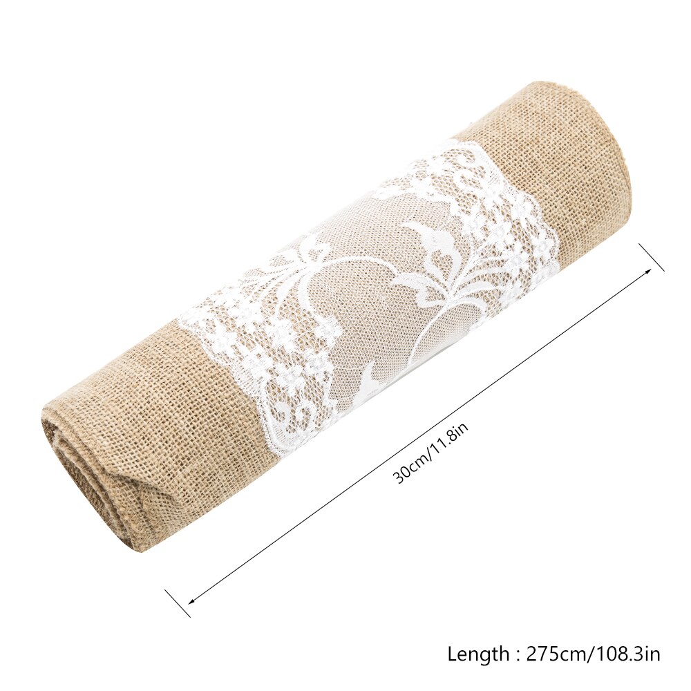 Jute bordløper burlap blonder bordduk alble løpere bryllupsfest hjemmedekorasjon duk bordløpere moderne