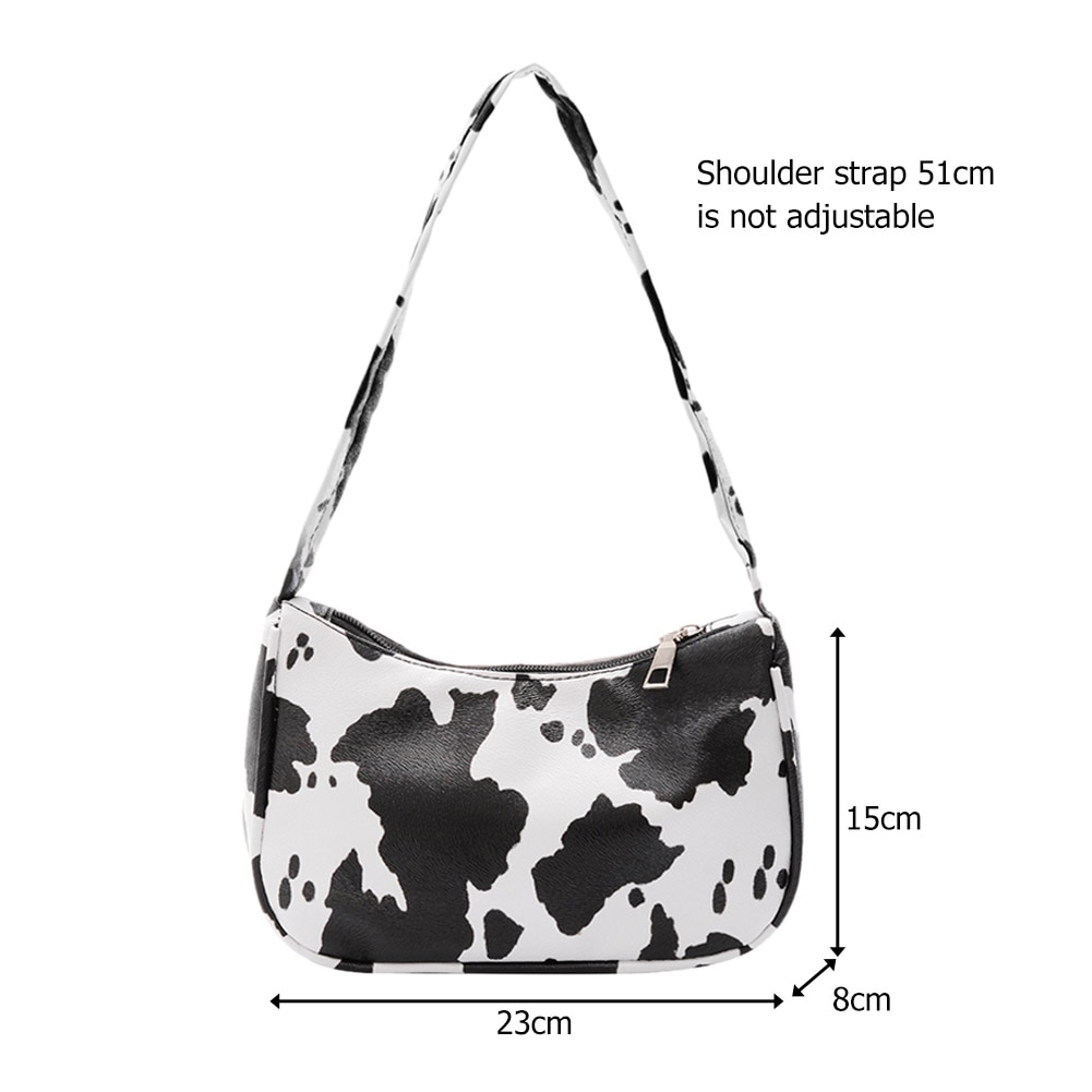 Cow Milk Print Women Handbag Totes Female Casual Underarm Shoulder Bags Popular Simple Female Daily Bag