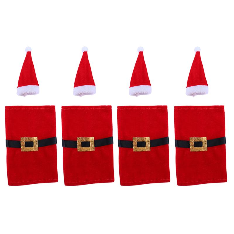 4 setzt Entzückende Weihnachten Wein Flasche Abdeckung wiederverwendbar Wein Flasche Schutz Tasche Wein Flasche Hütte Weihnachten Wein Tasche für Hause dekor