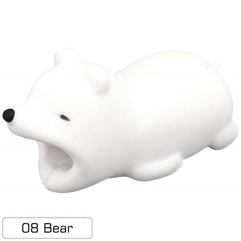 Adorable Animal USB Cable Cover For IPhone/Android/iPad Charger Organizer Wire Bite Protector Winder Earphone Cable Tool: 03