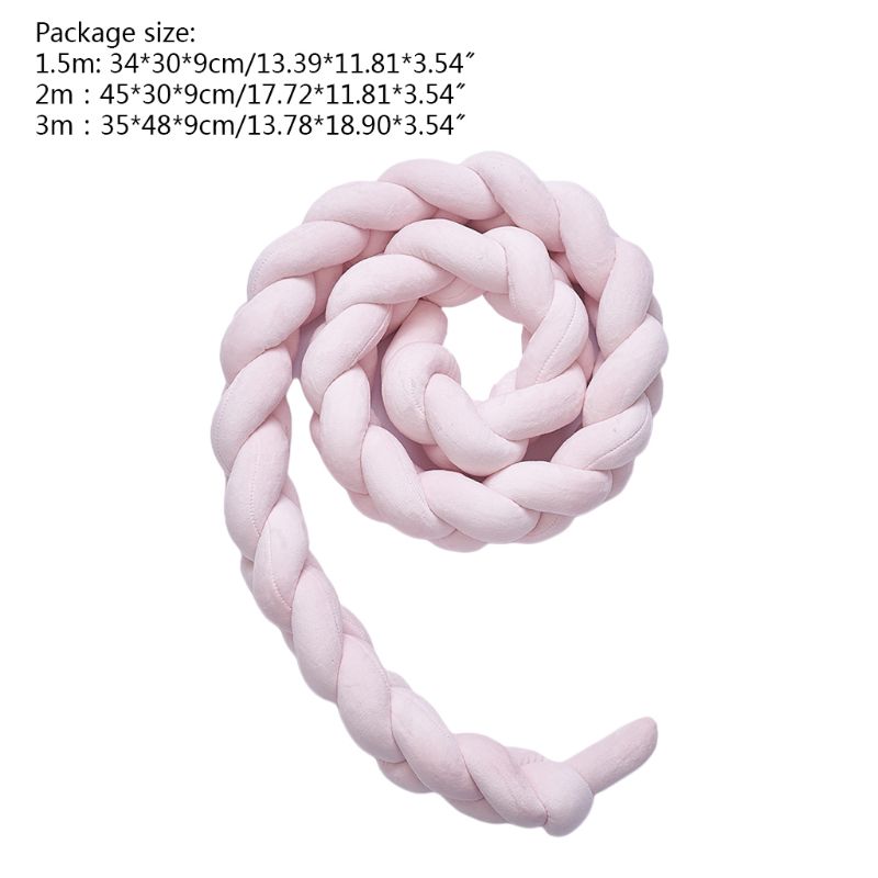 Gevlochten Wieg Bumper Geknoopt Gevlochten Pluche Babybedje Bumper Pasgeboren Kid Bed Slaap Bumper Nursery Cradle Decor Kussen