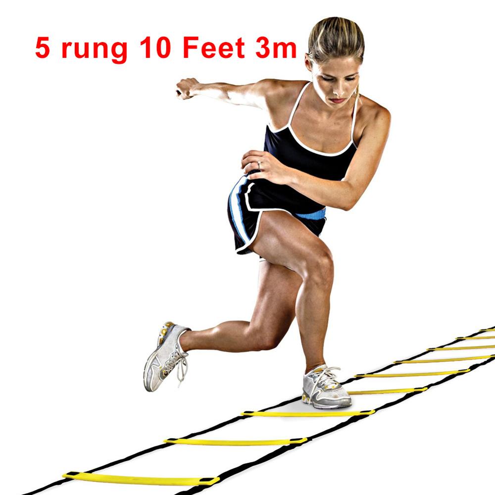 4 stilarter 5/8/10/11 ringede nylonremme træning stiger smidighed hastighed stigen trapper til fodbold og fodbold hastighed stige udstyr: 5 ringede 10 fødder