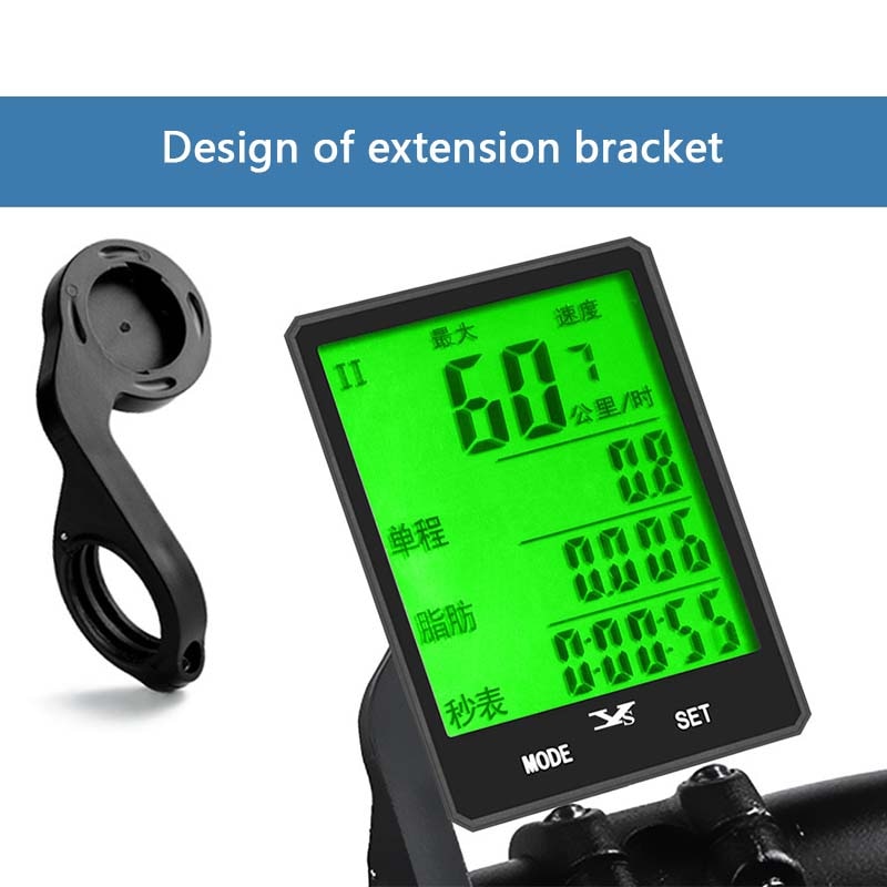 2.8" Large Screen Bicycle Computer Wireless Wired Bike Computer Rainproof Speedometer Odometer Stopwatch Bicycle Accessories