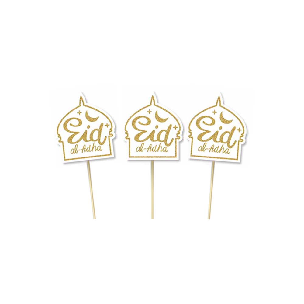 Eid al adha cupcake topper eid party hajj feestdecoratie-24st: Donker Kaki