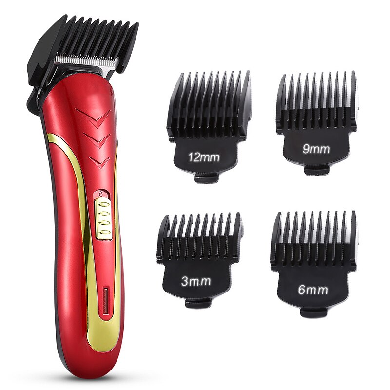 Low Noise Cordless Electric Hair Clipper Carbon Steel Cutter Head Quick Haircut With 4 Limit Combs Hair Trimmer 40D