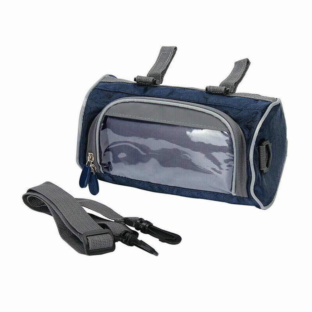 Store sykkelvesker styre frontrør vanntett for studentskjermtilbehør sykkelveske touch jente dame sykkel telefon p  o8 d 5: Marineblå