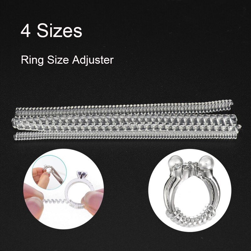 4 Maten/Set Plastic Ring Maat Richter Insert Guard Tightener Reducer Resizen Fitter Sieraden Gereedschap Acccessories