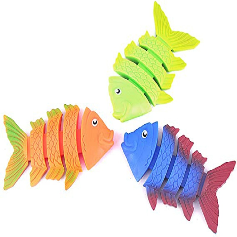 3pcs Diving Fishbone Bath Toy Summer Parent-child Game Swimming Pool Dive Fish Bones Fun Swimming Pool Children's Play Toys