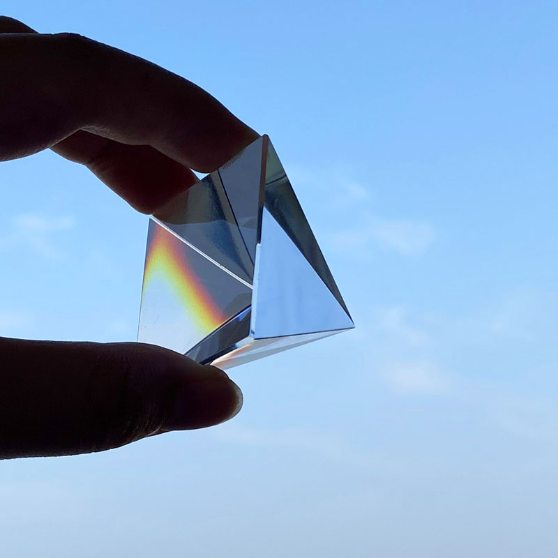 Prisma Optisch Glas Kristal Piramide 40mm Zijlengte Rechthoekige Piramide Polyhedrale Popularisering van Wetenschapsstudie