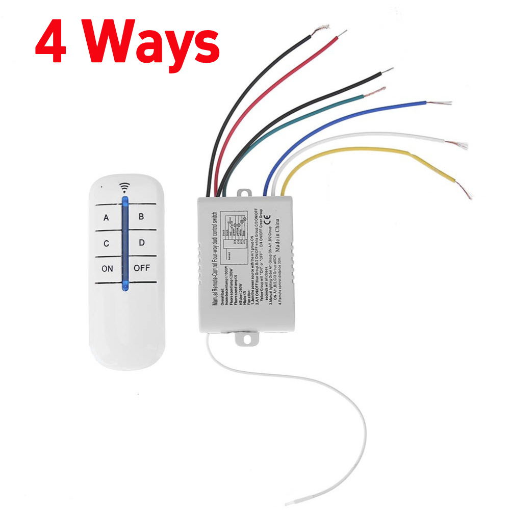 Práctico conjunto de dispositivos de Control remoto 220V 3 canales interruptor de Control remoto Digital inalámbrico para herramientas de luz de lámpara: YELLOW