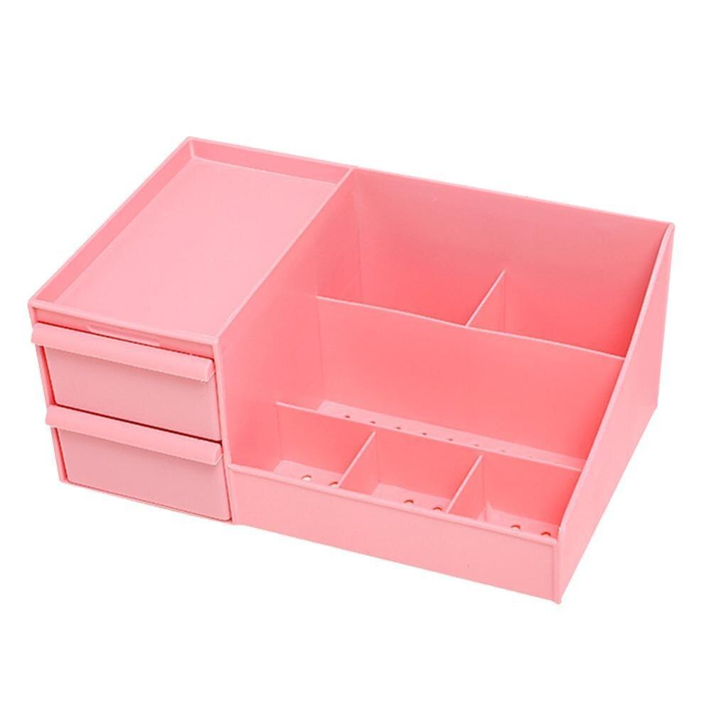 Multi Function DIY School Desk Pen Pencils Drawer Case Storage Box Table Simple Pencil Shelf Holder Office Stationery Supplies: pink