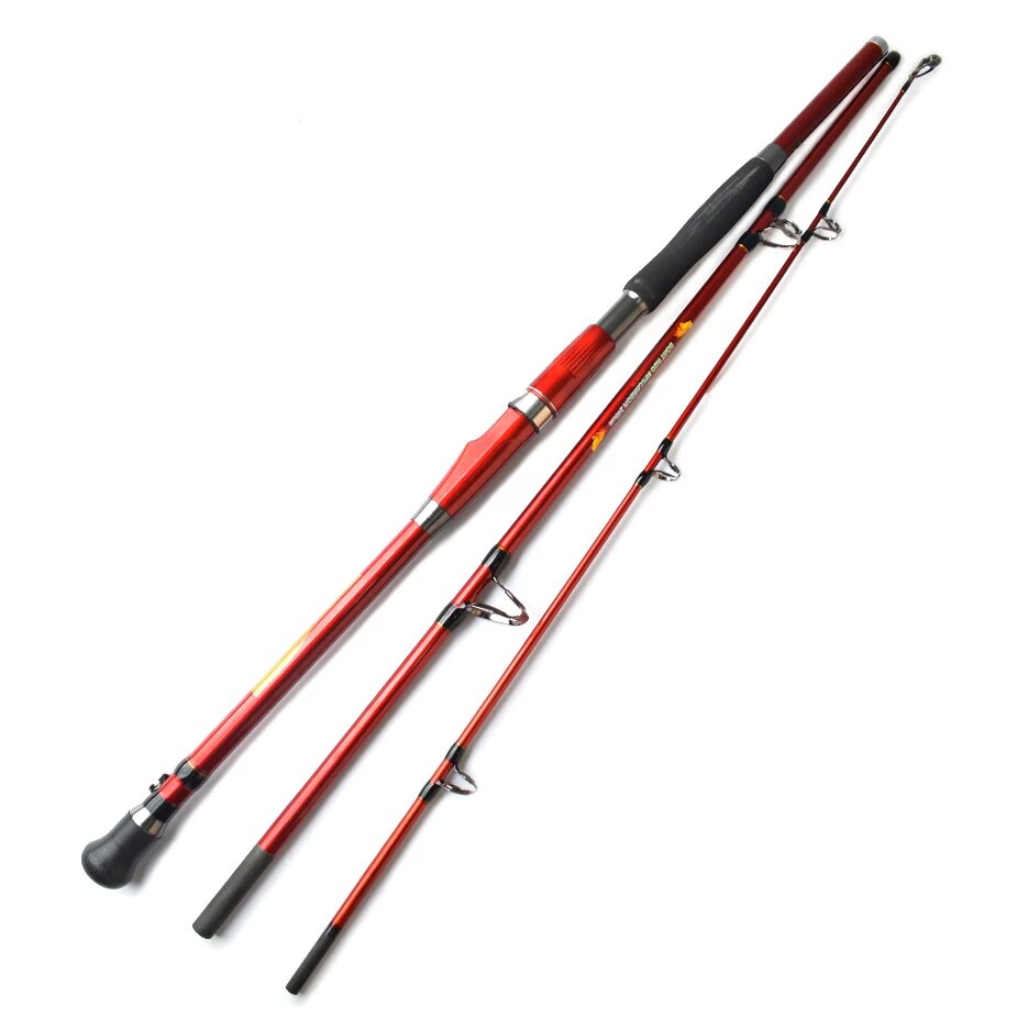 Zoutwater Offshore Heavy Trolling Hengel Big Game Conventionele Boot Vissen Roller Staaf Pole Draagbare 3-Sectie Reizen Pole