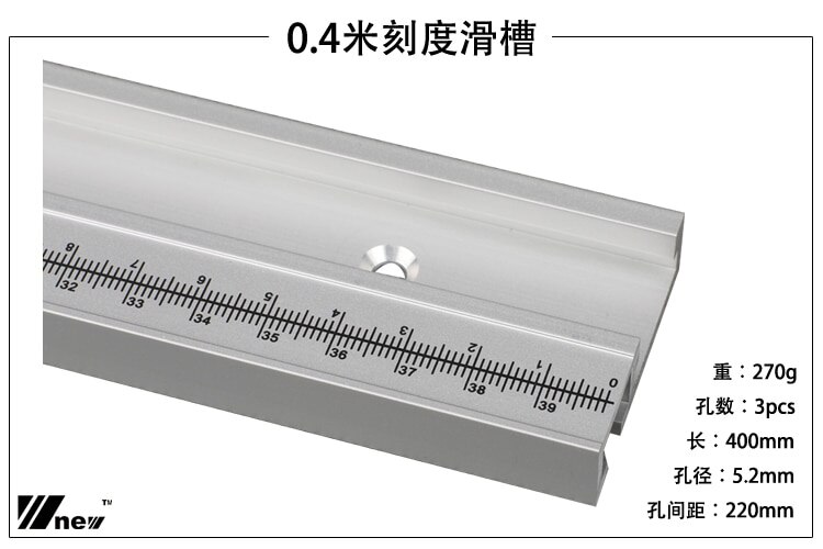 T-slot Miter Track Aluminum T-Track Woodworking Supplies Miter Track with Scale Miter Track Stop 400/500/600/800/1000/1200mm: 400mm