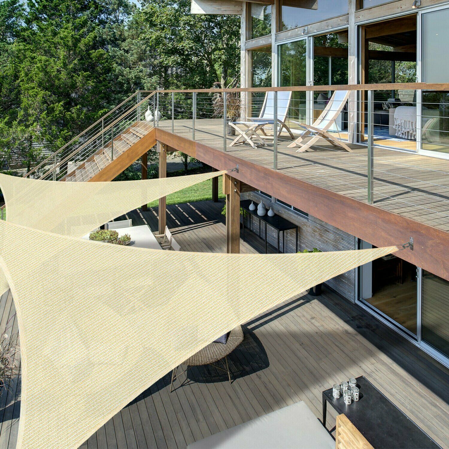 New160 GSM Equilateral Triangle Sun Shade Sail Outdoor Garden Pool Canopy Cover