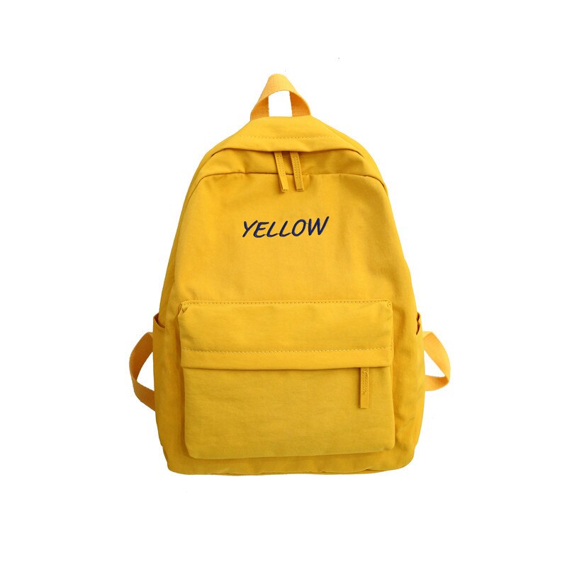 HOCODO toile sac à dos femmes loisirs sacs d'école unisexe Simple couleur unie sac à bandoulière dames voyage sac à dos sac à dos: Yellow