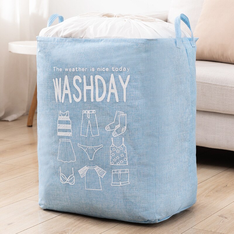 Katoen Linnen Kleding Opbergtas Trekkoord Garderobe Afwerking Zak Quilt Organizer Kleding Dampdichte Sorteren Tas Grote: D / about 43x53x33cm