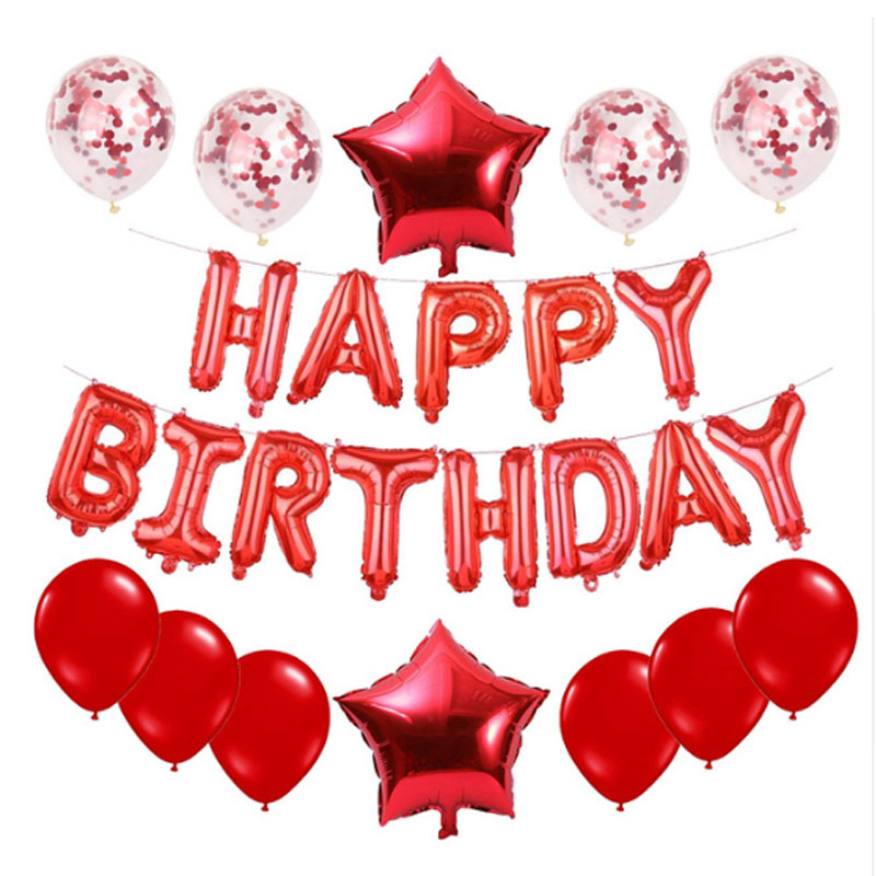 Birthday Balloons Set Foil Latex Balloons Birthday Party Decoration Kid Children Girlfriend Wife Happy Birthday Letters Supplies