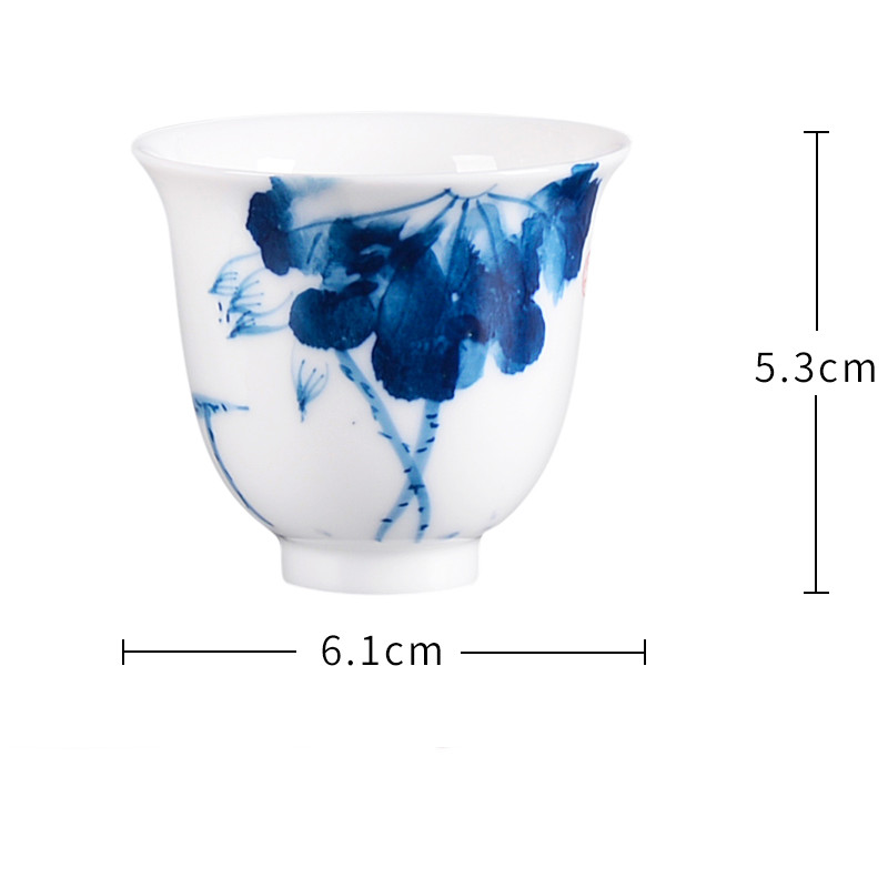 2 Stks/set Blauw En Wit Porseleinen Handgemaakte Keramische Theekopje Chinese Porselein Thee Kom Thee Set Accessoires Persoonlijke Single Cup: B