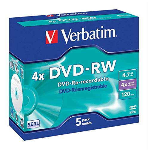 Verbatim 416965-lot de 5 vierges DVD-RW de 4.7 GB