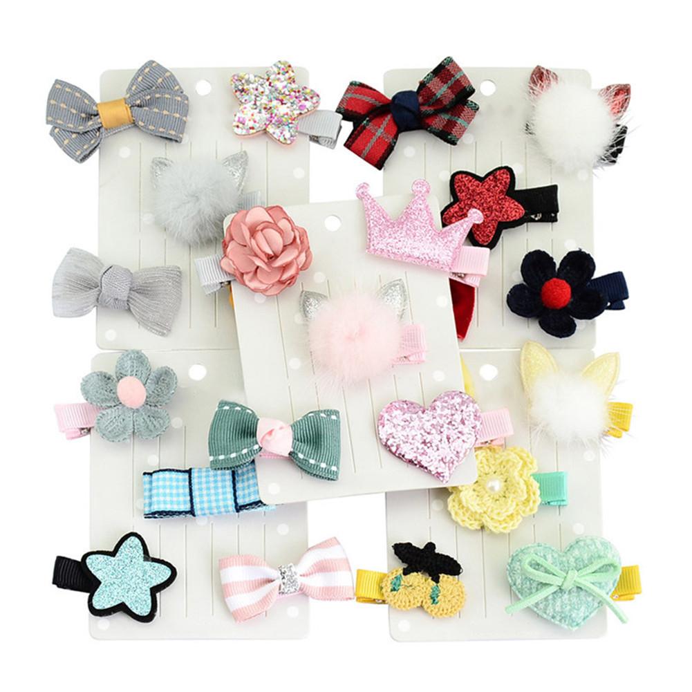 Nette Baby Mädchen Cartoon Pompom Haar Clip Haarnadel Kleinkind Kinder Kinder Haar Zubehör Schöne Bowknot Headwear Haar Hoop Set