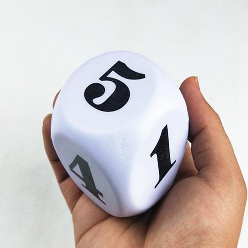 1 Stuks Foam Dot Dobbelstenen Beste Willekeurige Kleur Acryl Ronde Hoek Dobbelstenen 6 Zijdig Sterven Draagbare Tafel Games Dobbelstenen 6Cm: WHITE