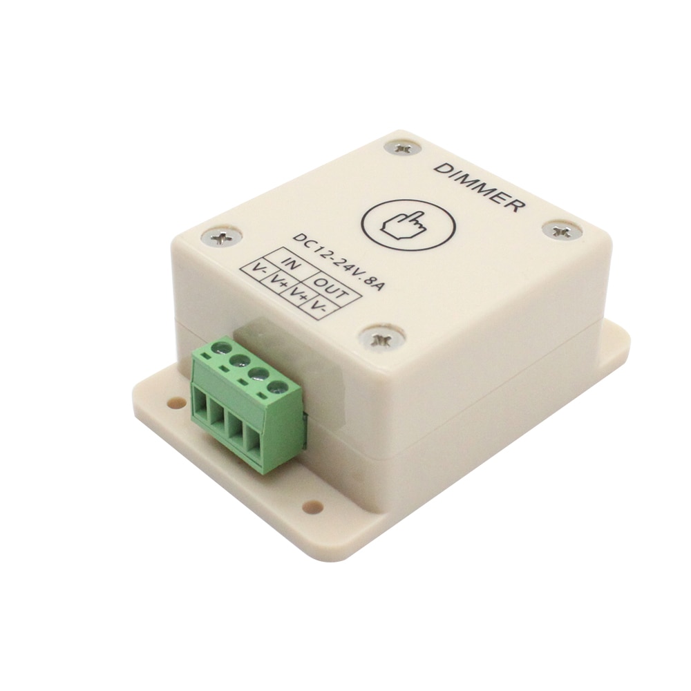 LED Dimmer Touch Switch 12v-24v 8A PWM Digital Dimming Controller for single color LED Strip Light Brightness On/Off