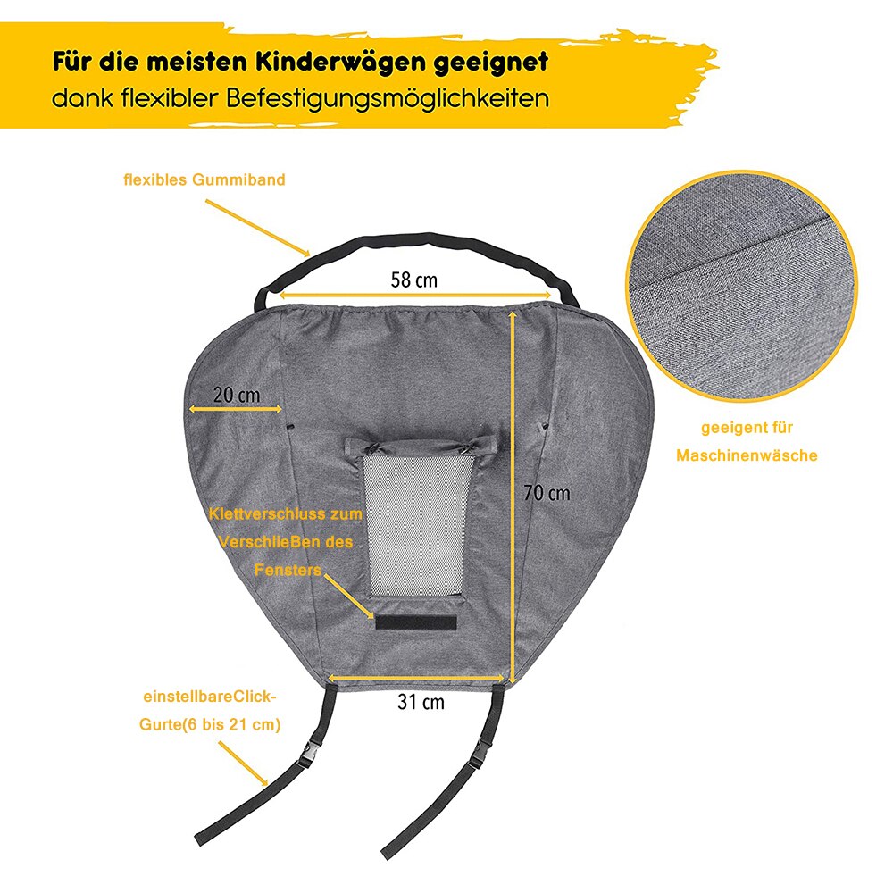 Nät vagn barnvagn myggnät buggy spjälsäng barnvagn säker mesh heltäckande spädbarn barnvagn markis solskyddsmedel tyg väska överdrag