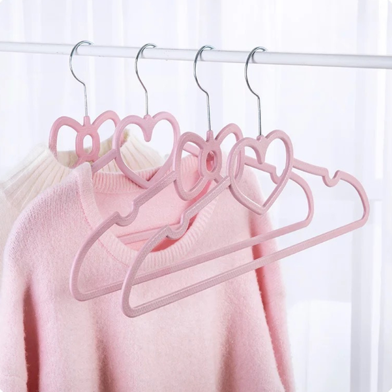 10 Stuks Kleding Hanger Durablor Volwassen Kinderen Kleding Opknoping Benodigdheden (Roze) E Abs Hart Patroon Jas F