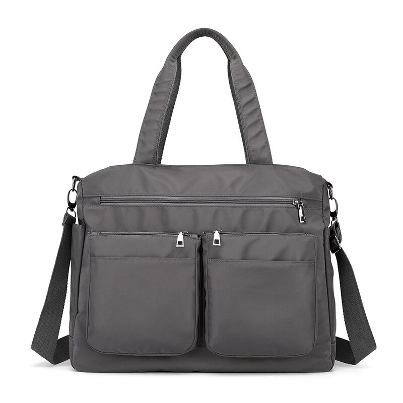 Women Multi-Pocket Travel Storage Bag Laptop Briefcase for Office Teacher Nurse Large Capacity Light Weight: Gray