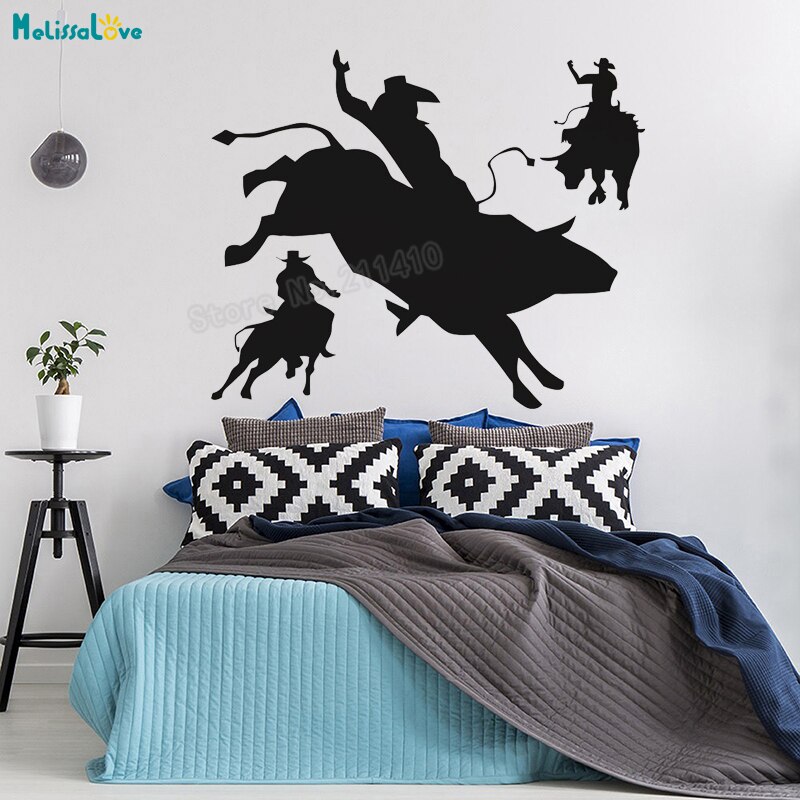 Cowboy Wall Sticker Rodeo Time Decals Vinyl Home Decoration For Living Room Self-adhesive Lovely Nursery Unique YT378