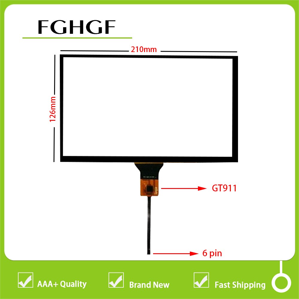 Nova 9 polegada 6 fios Do Painel Touch Screen Para 6pin GT911 LXH-TPC0013-0021-V5 XDX de Navegação GPS Do Carro