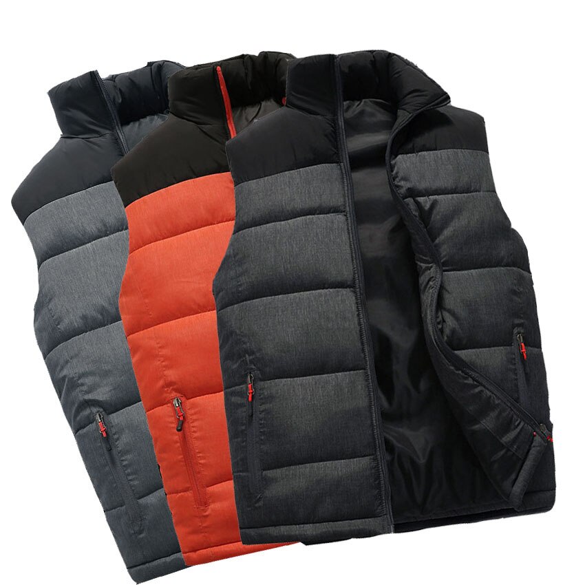 Herbst Winter lässig Westen männer Warmen Dicken Mäntel Jacke und Mäntel Reißverschluss Mehrere taschen Herren Ärmellose Jacke Männer Unten