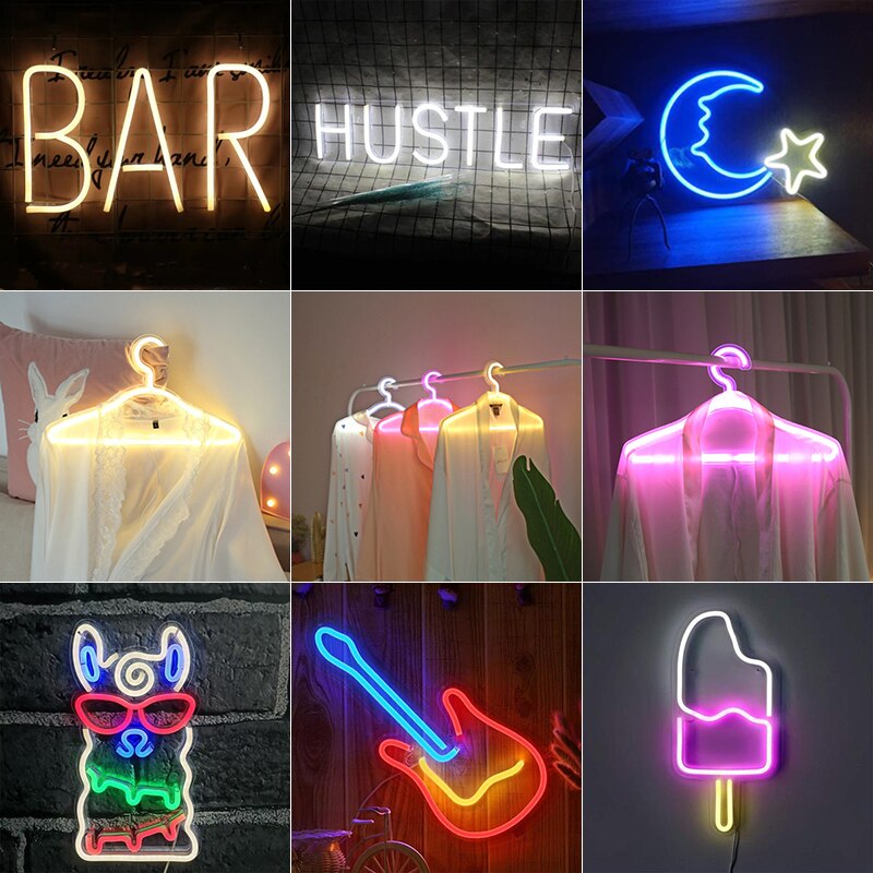 Led Kleurrijke Neon Sign Licht Popsicle Gitaar Neon Borden Hustle Bar Night Lamp Home Muur Light Party Wedding Decor Kids kamer